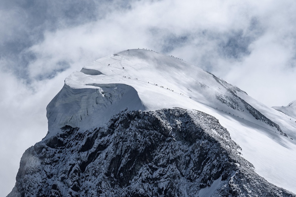 Aconcagua top with snow cap