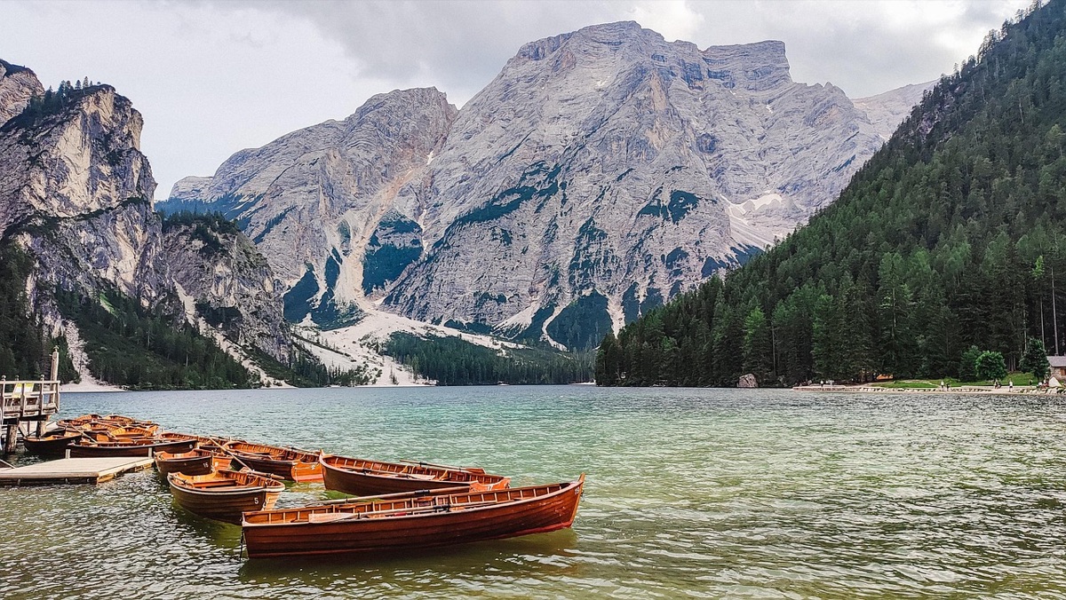 Alpine camping site dolomites