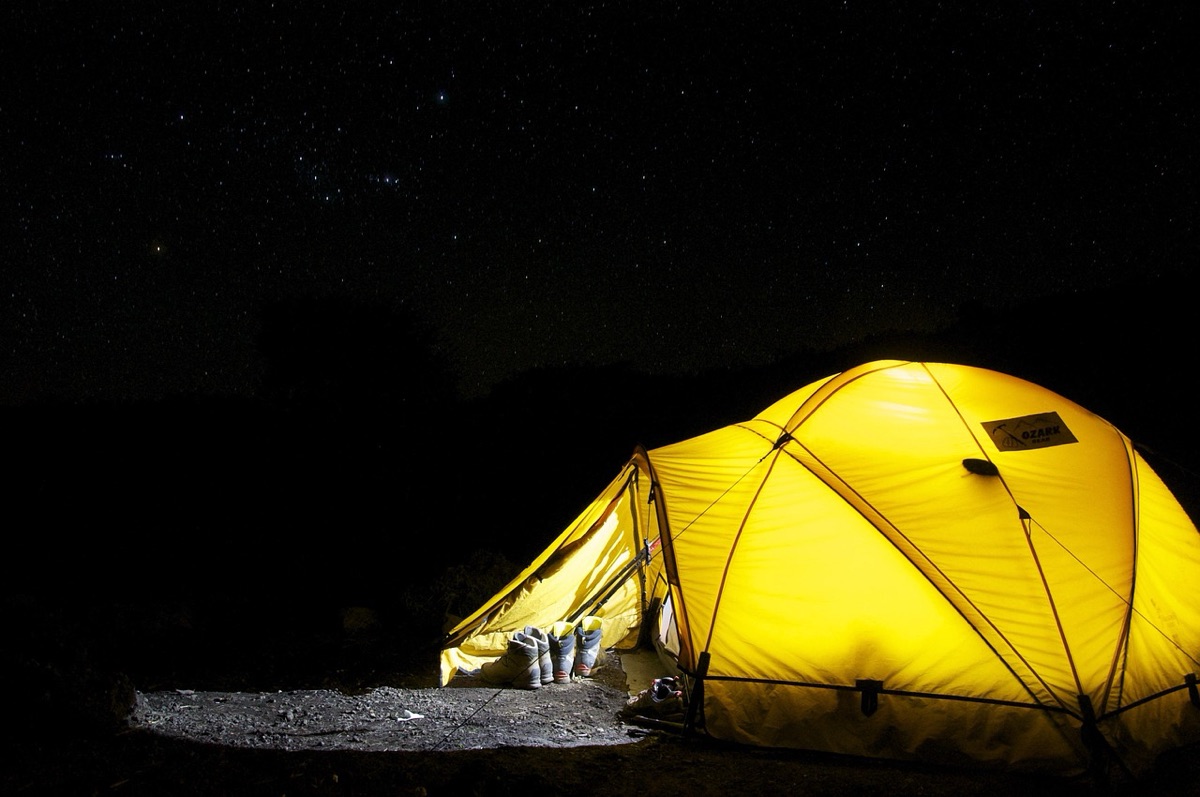 Alpine camping on Dolomites