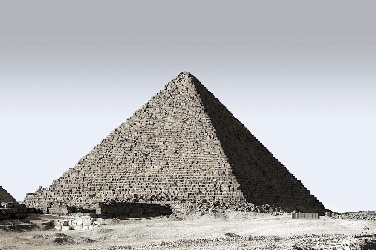 Ancient stone monument near mountain