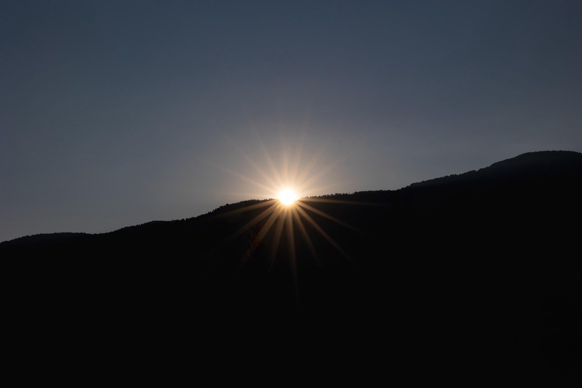 神聖な山の夕方の姿