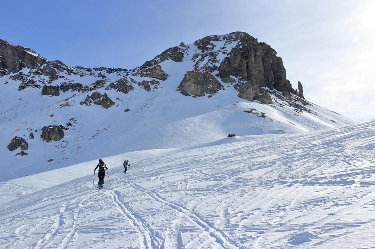 Mountain trail with rocky terrain