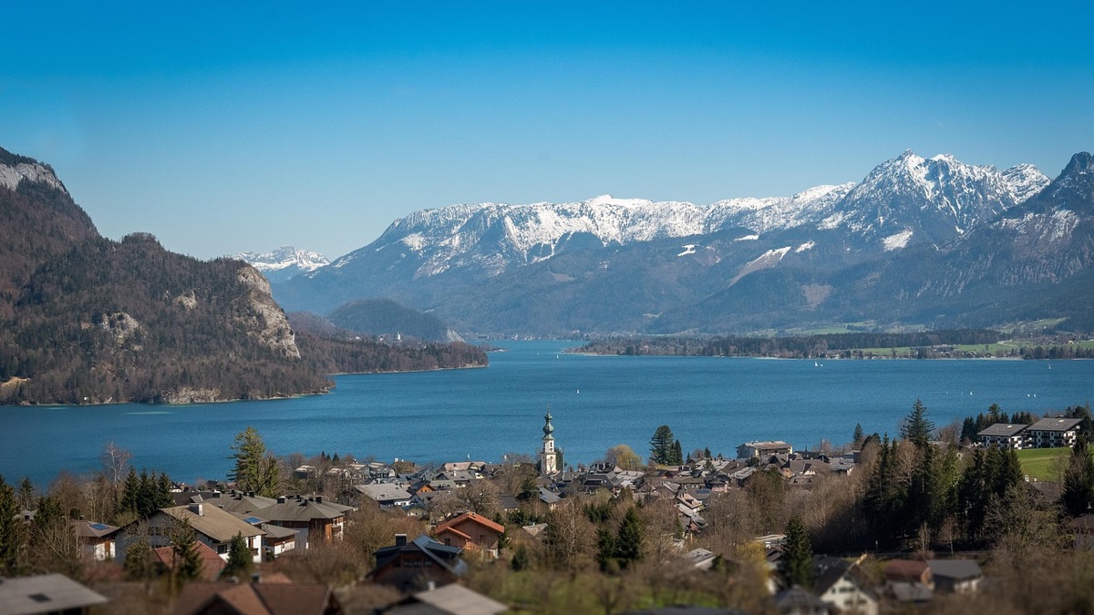 Snow-capped mountain range