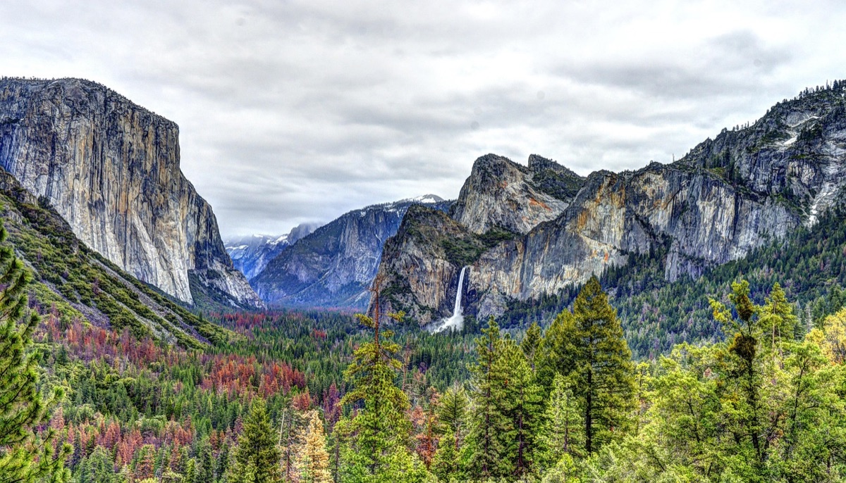 Yosemite waterfall in fall